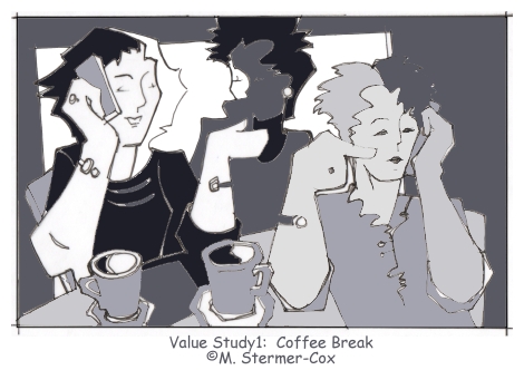 Coffee Break Value Study One ©M Stermer-Cox