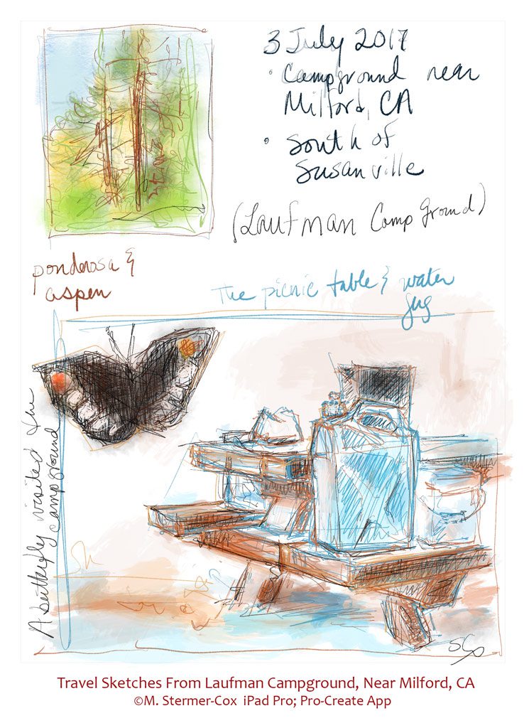 Travel Sketches: Laufman CG, near Milford CA