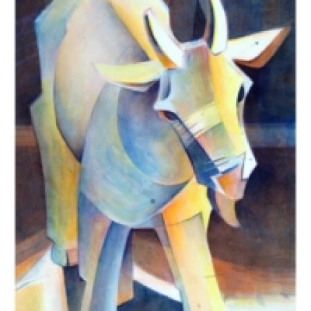 Billy Goat, Watercolor, M. Stermer-Cox