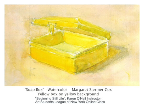 Karen O'Neil's Online Class, Beginning Still Life, "Soap Box", by Margaret Stermer-Cox