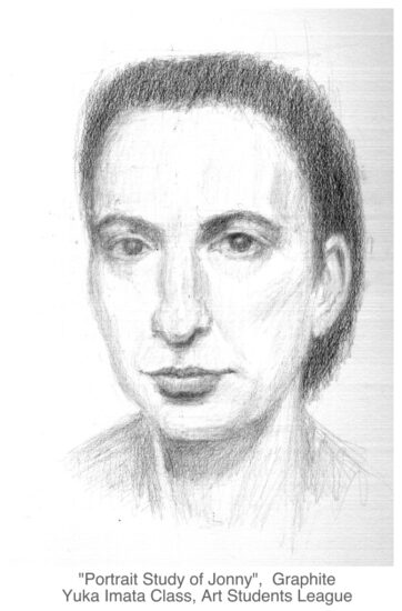 "Drawing of Jonny" from Yuka Imata's portrait drawing class; Art Students League of NY